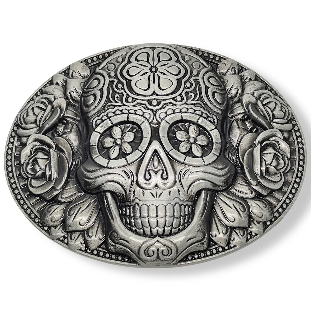 6627 Vintage Skull Belt Buckle, Western Cowboy Belt Buckle 001